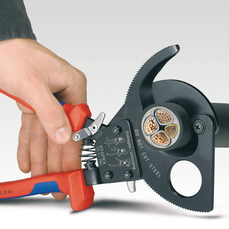 Draper Knipex 95 31 280 Ratchet Action Cable Cutter, 280mm 18557 Draper - Dynamic Drive