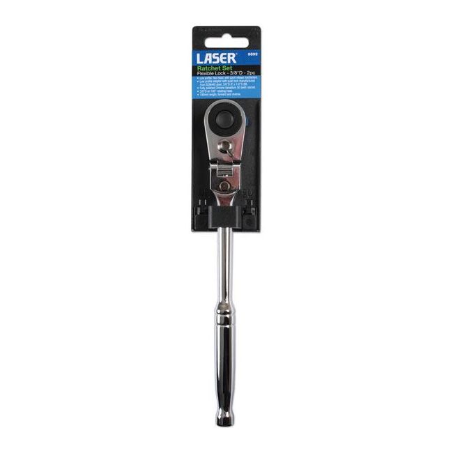 Laser Low Profile Flexi-Head Ratchet 3/8"D 2pc 6892 Laser - Dynamic Drive