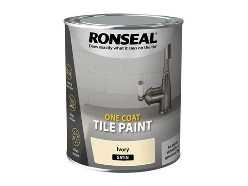 Ronseal One Coat Tile Paint Ivory Satin 750ml Ronseal - Dynamic Drive