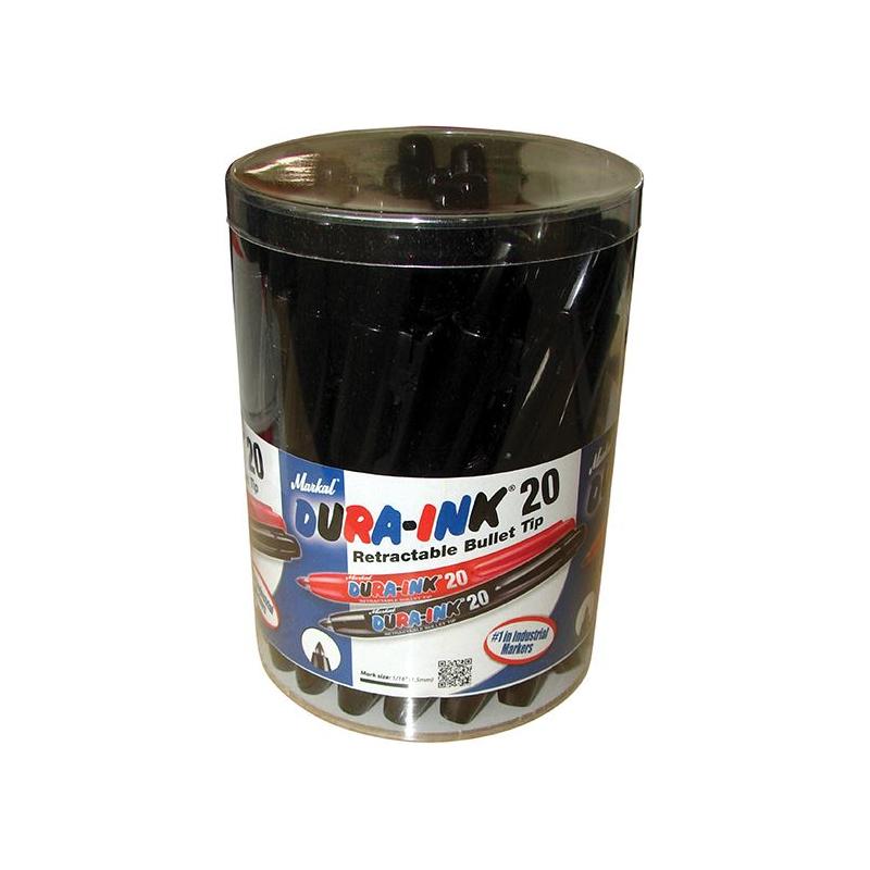Markal DURA-INK® 20 Retractable Marker - Black (Tub 24) Markal - Dynamic Drive