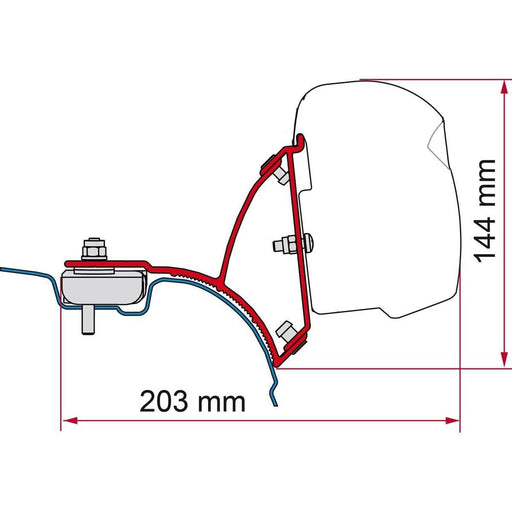 Fiamma VW T5/T6 Transporter Brackets for F43 Awning LHD - Deep Black Fiamma - Dynamic Drive
