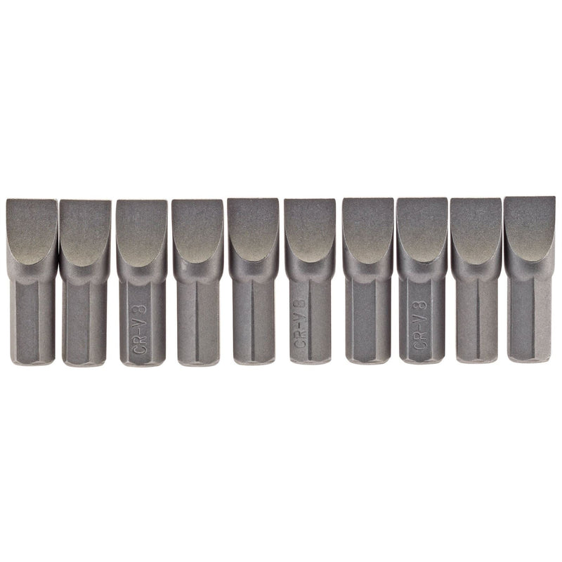Draper Plain Slot Insert Bit, 8mm, 1/4" Hex, 25mm Long (Pack of 10) 64046 Draper - Dynamic Drive