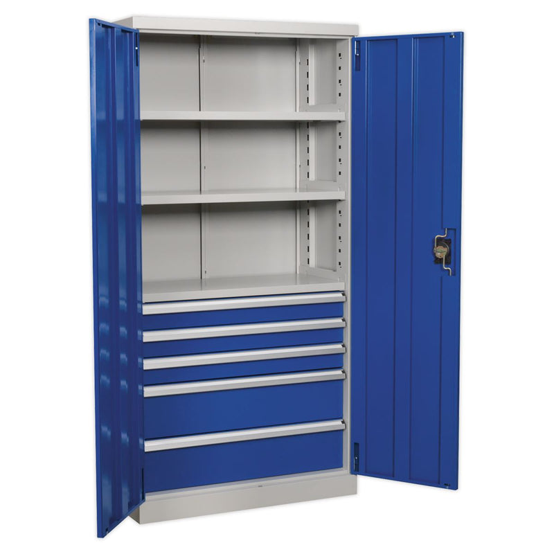 Sealey Industrial Cabinet 5 Drawer 3 Shelf 1800mm APICCOMBO5 Sealey - Dynamic Drive
