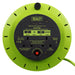 10m Cassette Type Cable Reel with Thermal Trip 2 x 230V & 2 x USB - Hi-Vis Green Sealey - Dynamic Drive