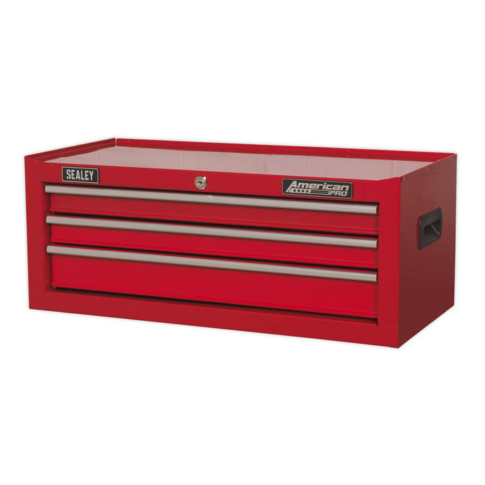 Sealey Mid-Box 3 Drawer with Ball-Bearing Slides - Red Sealey  - Dynamic Drive