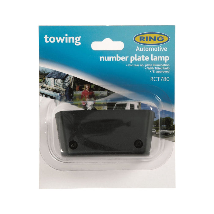 Ring Automotive RCT780 Number Plate Lamp - Black (Large) (C/W Bulb) Ring Automotive - Dynamic Drive