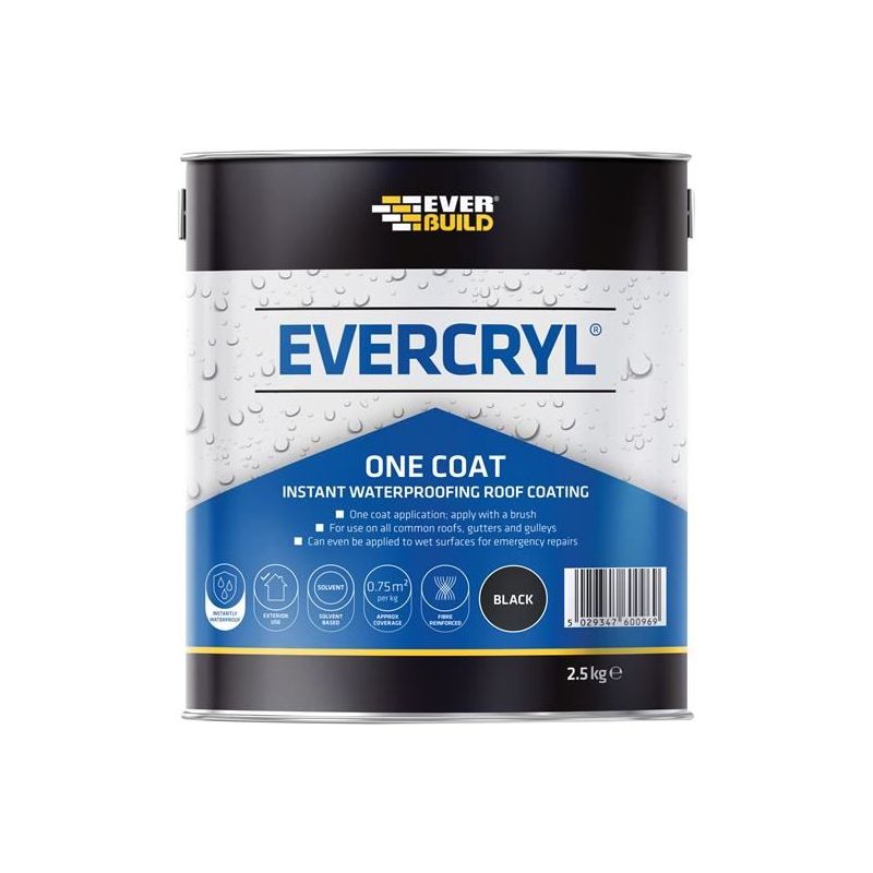 Everbuild Sika EVERCRYL® One Coat Black 2.5kg Everbuild Sika - Dynamic Drive