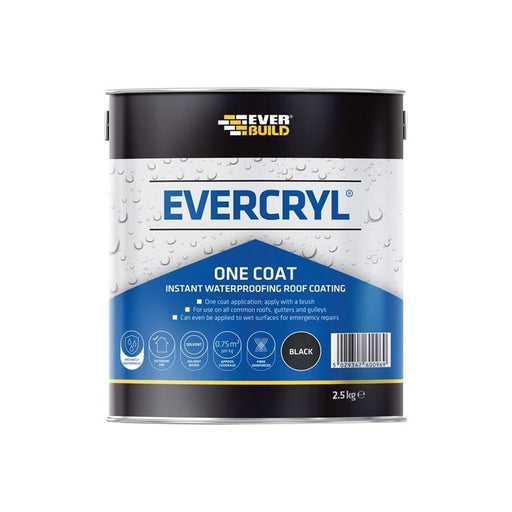 Everbuild Sika EVERCRYL® One Coat Black 2.5kg Everbuild Sika - Dynamic Drive