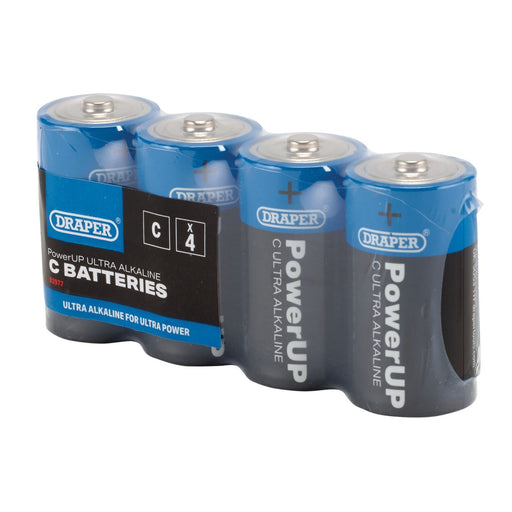 Draper PowerUP Ultra Alkaline C Batteries (Pack of 4) 03977 Draper - Dynamic Drive