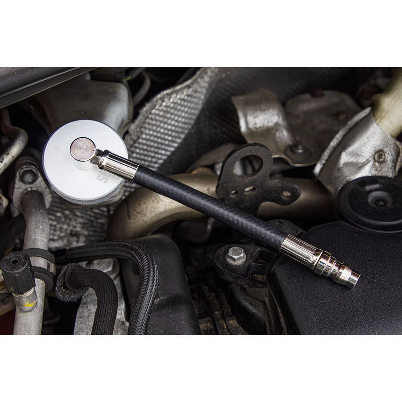 Sealey Brake Pressure Bleeder Cap 45mm & Connector With Hose 90 VS0204C4 Sealey - Dynamic Drive