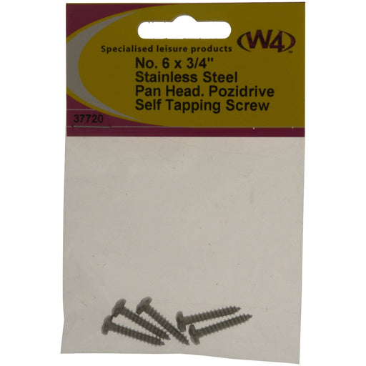MDS1203 W4 No 6 x 3/4 Self Tapping S/S Pan head 37720 W4 - Dynamic Drive