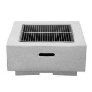 Dellonda Square Fire Pit with BBQ Grill Safety Mesh Screen Fire Poker Light Grey Dellonda - Dynamic Drive
