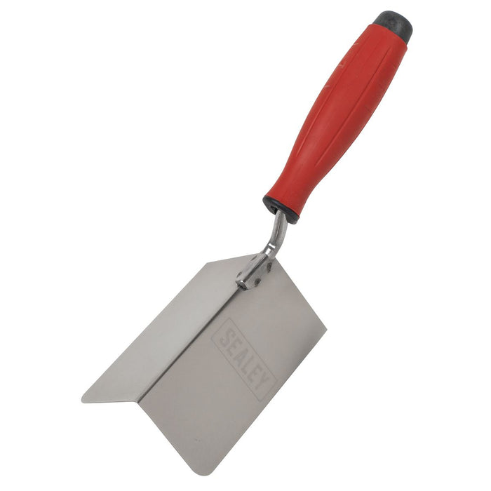 Sealey Stainless Steel External Corner Trowel with Rubber Handle 120 x 60mm Sealey - Dynamic Drive