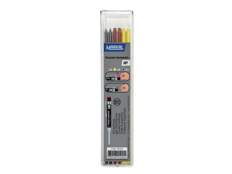 Markal TRADES-MARKER® DRY Assorted Refills (Pack 6) Markal - Dynamic Drive