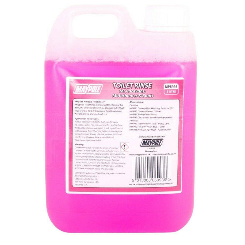 Eco Friendly Portable Toilet Pink Chemical Rinse 2 Litre Maypole - Dynamic Drive