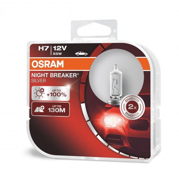 Osram Performance Bulbs - H7 Up To +100% More Brightness - (477/499) PX26d - Halogen - NIGHT BREAKER SILVER Osram  - Dynamic Drive