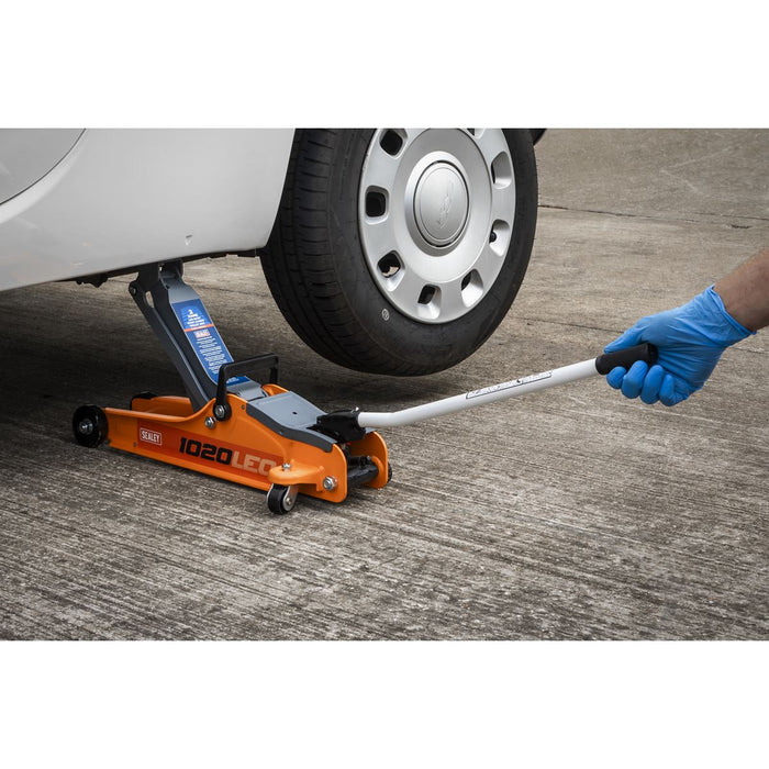 Sealey Low Profile Short Chassis Trolley Jack 2 Tonne - Orange 1020LEO Sealey - Dynamic Drive