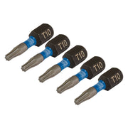Draper Expert TX-STAR Impact Screwdriver Bits, T10 x 25mm, 1/4" Hex (Pack of 5) Draper - Dynamic Drive