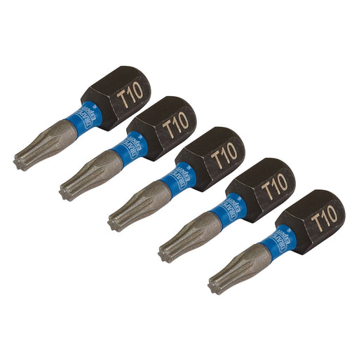 Draper Expert TX-STAR Impact Screwdriver Bits, T10 x 25mm, 1/4" Hex (Pack of 5) Draper - Dynamic Drive