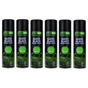 6x AUTOTEK GLOSS BLACK Wheel Paint 500ml Spray Paint High Coverage Autotek  - Dynamic Drive