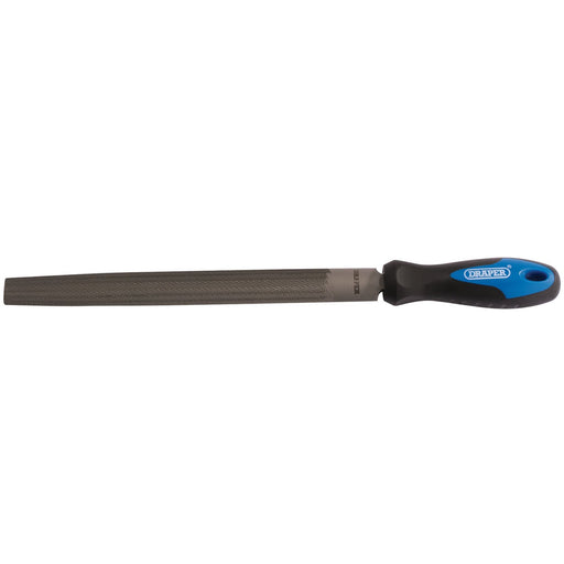 Draper Soft Grip Engineer's Half Round File and Handle, 250mm 00010 Draper - Dynamic Drive