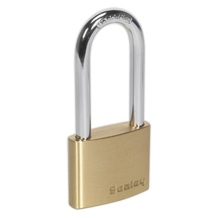 Sealey Brass Body Padlock Long Shackle 50mm PL102L Sealey - Dynamic Drive