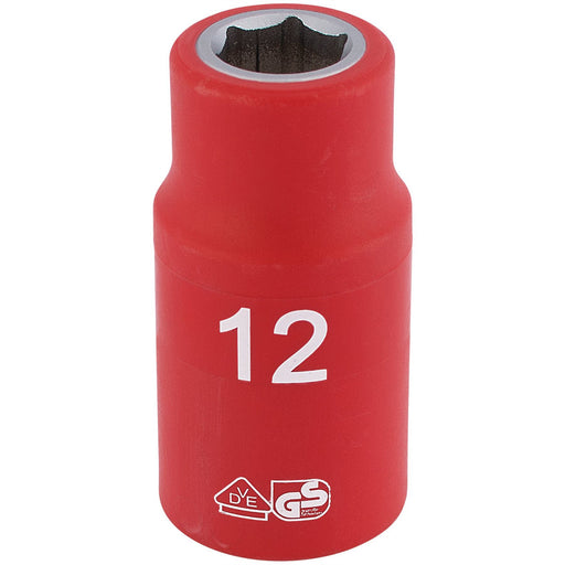 Draper Fully Insulated VDE Socket, 1/2" Sq. Dr., 12mm 31785 Draper - Dynamic Drive