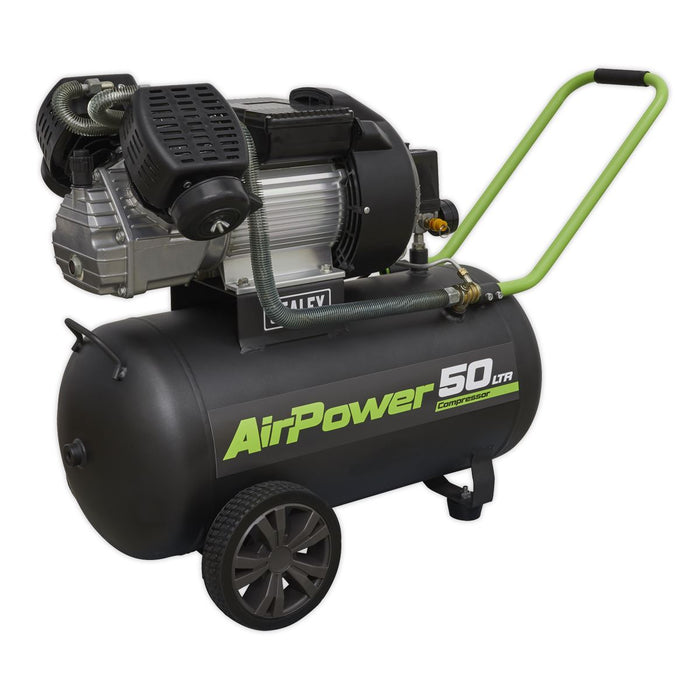 Sealey SAC5030VE Compressor 50ltr V-Twin Direct Drive 3hp Sealey  - Dynamic Drive