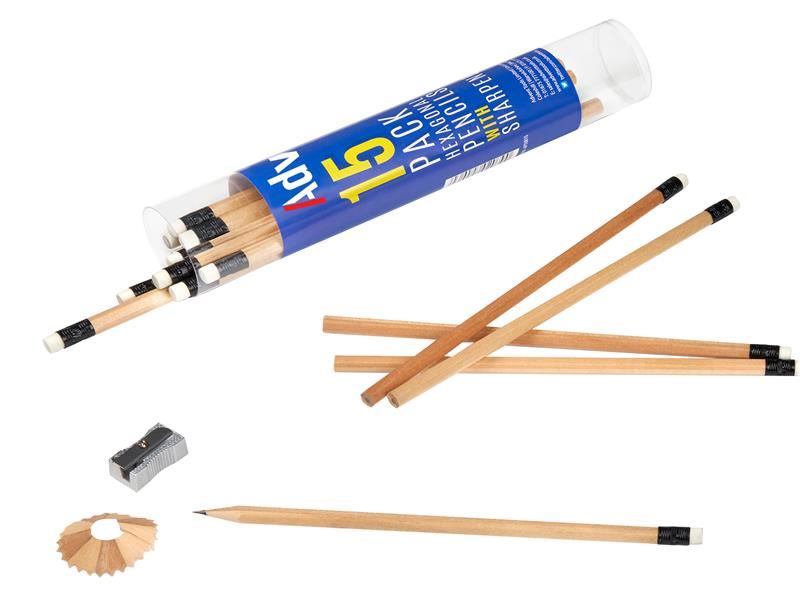 Advent Hexagonal HB Pencils & Sharpener (Tub 15) Advent - Dynamic Drive