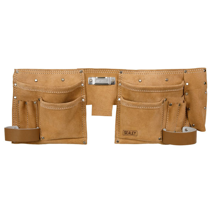 Sealey Double Pouch Leather Tool Belt STBL01 Sealey - Dynamic Drive