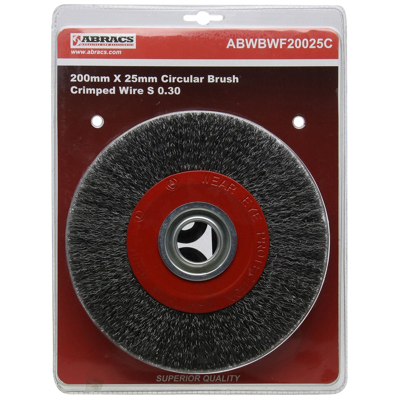 Abracs 200 x 25mm Crimped Wire Bench Grinder Brush ABRACS - Dynamic Drive