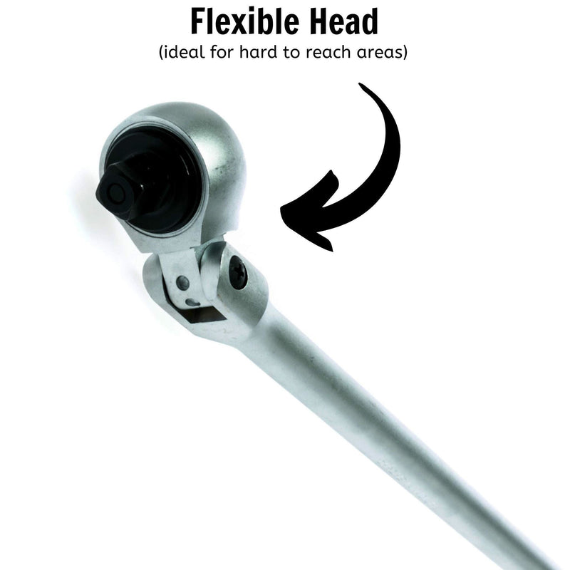 Teng Tools 1/2" Long Ratchet Flexible Head 45 Teeth 400mm Teng Tools - Dynamic Drive