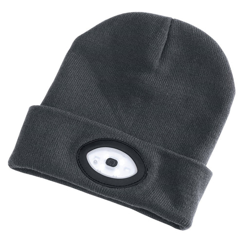 Draper Beanie Hat with Rechargeable Torch, One Size, 1W, 100 Lumens, Grey 99522 Draper - Dynamic Drive