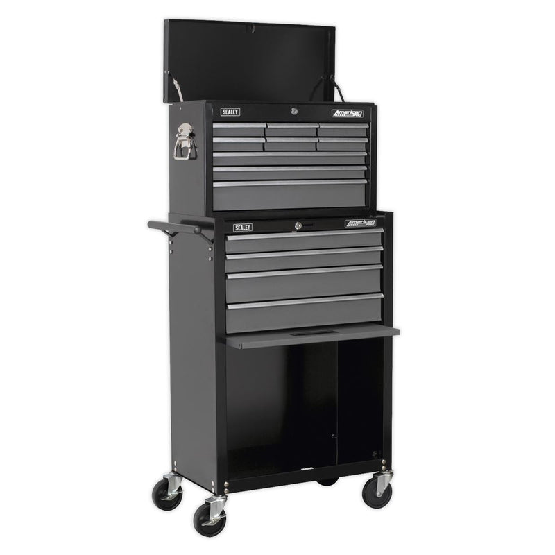 Sealey Topchest & Rollcab Combination 13 Drawer with Ball-Bearing Slides Black/G Sealey - Dynamic Drive