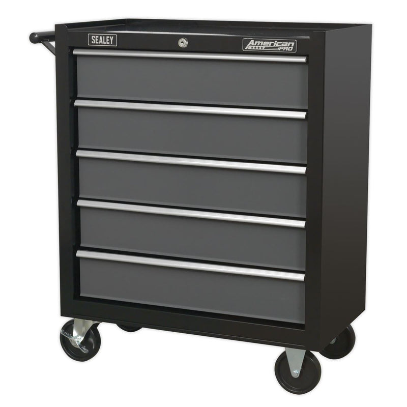 Sealey Rollcab 5 Drawer with Ball-Bearing Slides Black/Grey AP2505B Sealey - Dynamic Drive