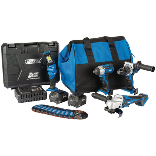 Draper D20 20V Workshop Kit, 1 x 3.0Ah Battery, 1 x 4.0Ah Battery, 1 x Fast Char Draper - Dynamic Drive