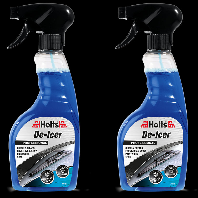 2x Holts Car De-Icer Spray Melts Windscreen Ice Frost Snow Winter De icer 500ml Holts - Dynamic Drive