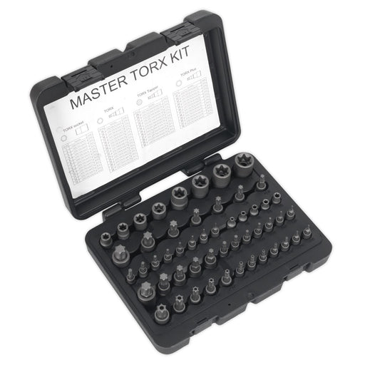 Sealey Premier Torx Master Socket Bit Set Trx-Star S2 Steel 1/4" 3/8" 1/2" Drive Sealey  - Dynamic Drive