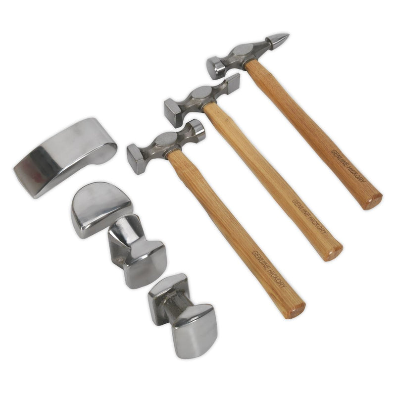 Sealey Panel Beating Set 7pc Drop-Forged Hickory Shafts CB507 Sealey - Dynamic Drive