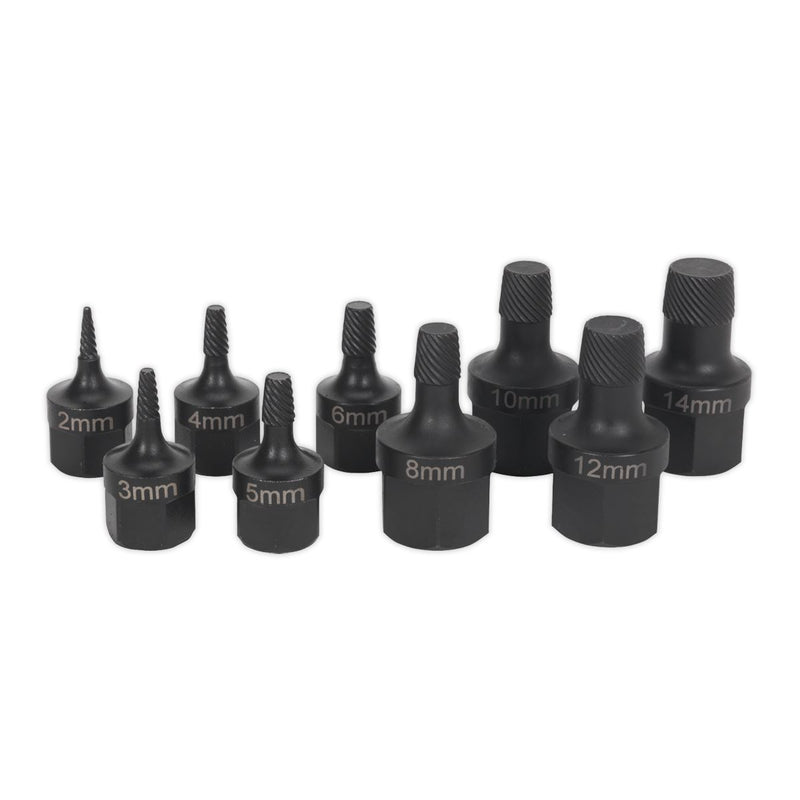 Sealey Damaged Stud Bolt Remover Extraction Socket Set 2-14mm 3/8" & 1/2" Drive Sealey  - Dynamic Drive
