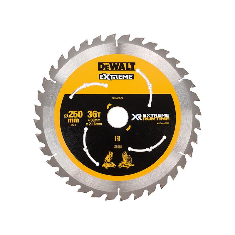 Dewalt Power Tools Extreme Runtime FlexVolt Mitre Saw Blade 250 x 30mm x 36T DeWALT Power Tools - Dynamic Drive