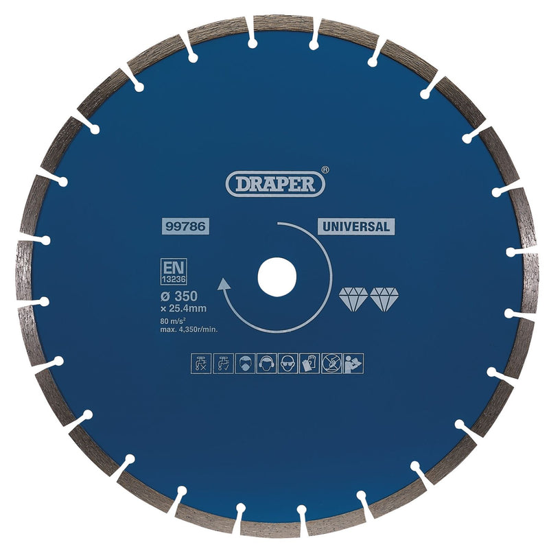 Draper Segmented Diamond Blade, 350mm 99786 Draper - Dynamic Drive