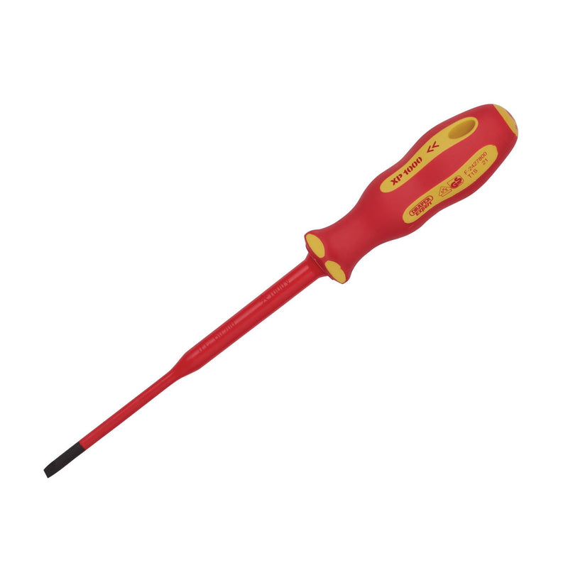 Draper XP1000 VDE Slimline Plain Slot Screwdriver, 3.5 x 100mm 02159 Draper - Dynamic Drive