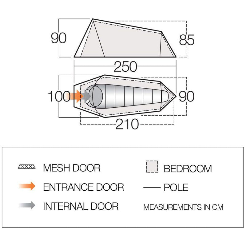Vango Soul 100 Tent 1 Person Man Waterproof Outdoor Camping Hiking Festival Vango - Dynamic Drive