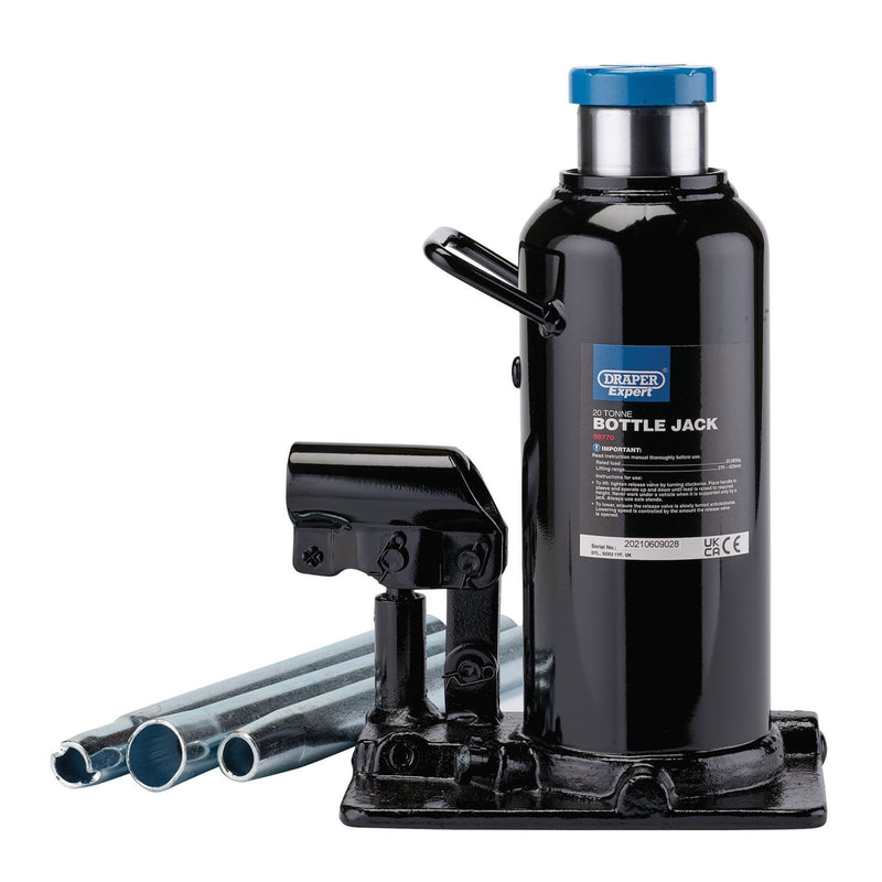 Draper Expert Hydraulic Bottle Jack, 20 Tonne 99770 Draper - Dynamic Drive