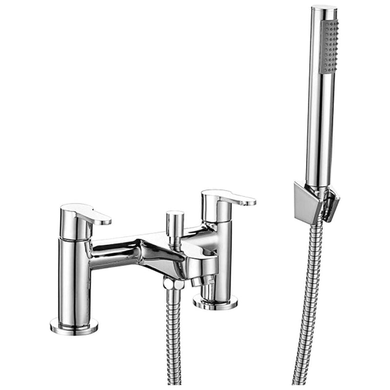AG Felsham Twin Lever Style Bath Shower Mixer Tap Chrome AG - Dynamic Drive