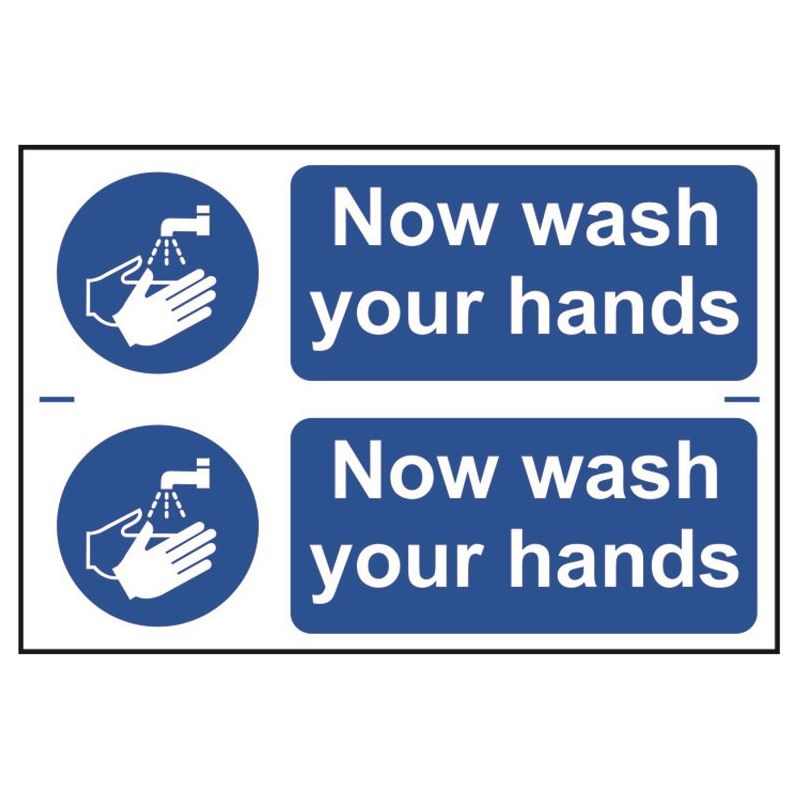 Scan Now Wash Your Hands - PVC Sign 300 x 200mm Scan - Dynamic Drive