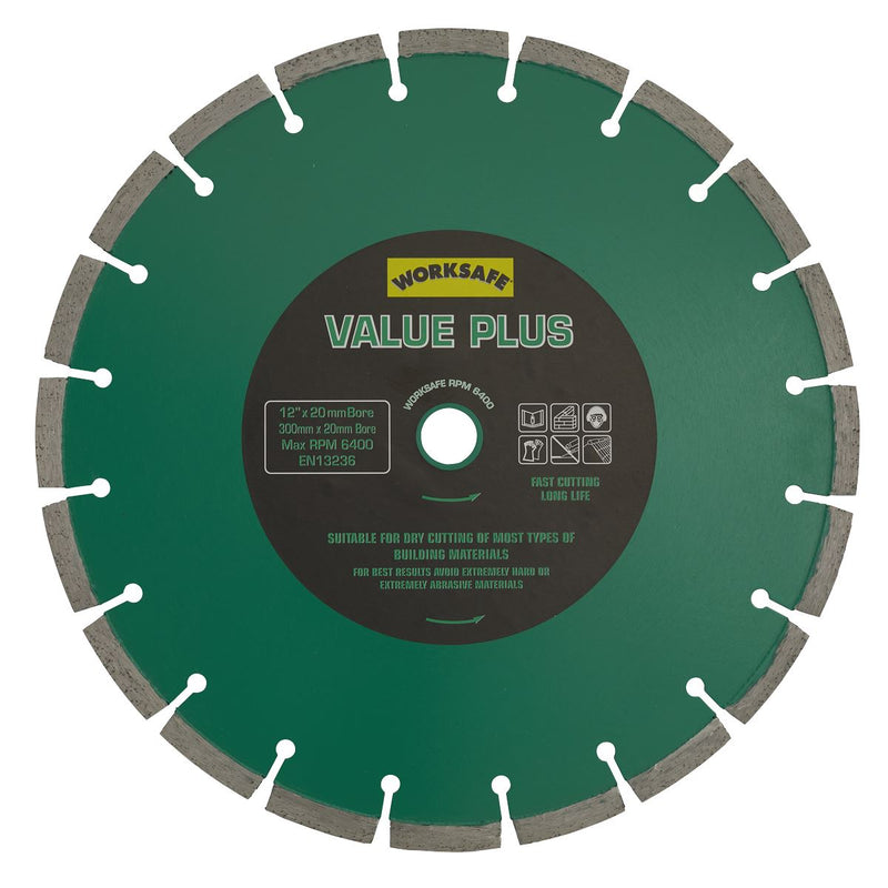 Sealey Value Plus Diamond Blade300 x 20mm WDVP300/20 Sealey - Dynamic Drive
