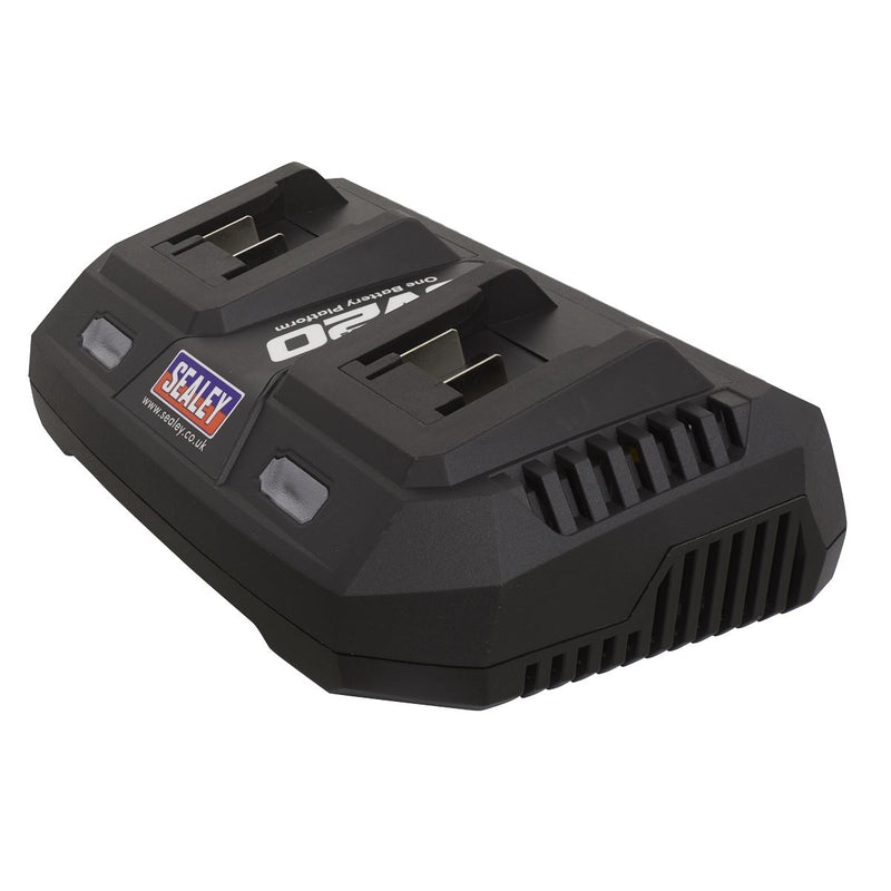 Sealey Dual Battery Charger 20V SV20 Series Lithium-ion CP20VMC2 Sealey - Dynamic Drive