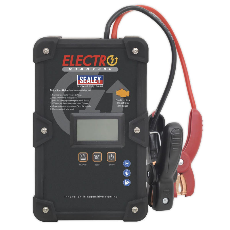 Sealey 800A 12V ElectroStart Batteryless Power Start Portable Car Jump Starter Sealey  - Dynamic Drive